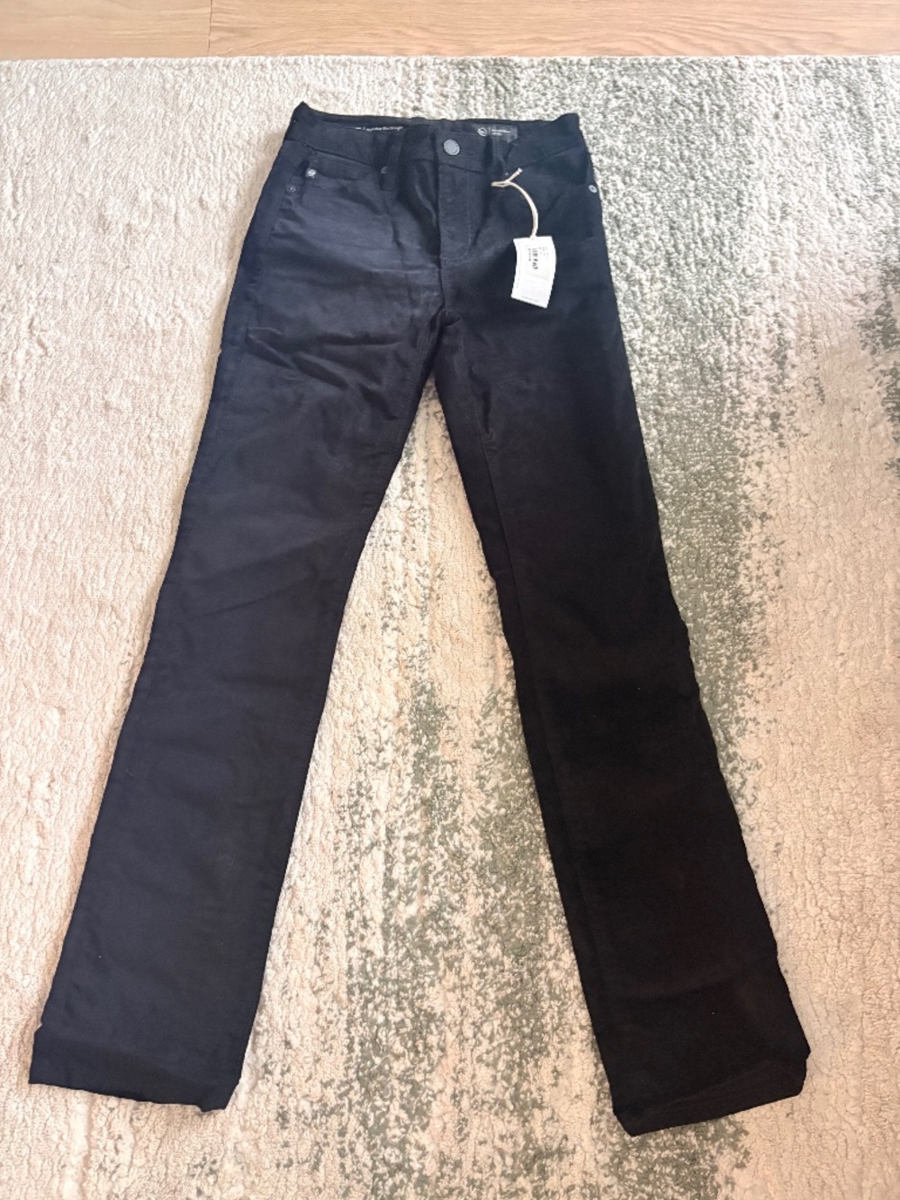 Black Velvet Straight Leg Pants/Jeans (AG Jeans)